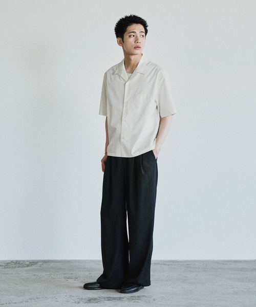 WYM LIDNM（ウィム バイ リドム）の「MICRO SPAN CROPPED H/S SHIRT（シャツ/ブラウス・メンズ・サックスブルー/オフホワイト/チャコール/ストライプ・S/M/L）」の16枚目の写真
