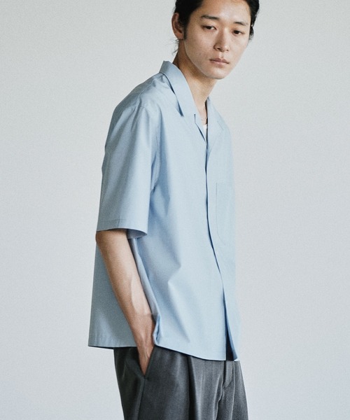 WYM LIDNM（ウィム バイ リドム）の「MICRO SPAN CROPPED H/S SHIRT（シャツ/ブラウス・メンズ・サックスブルー/オフホワイト/チャコール/ストライプ・S/M/L）」の9枚目の写真