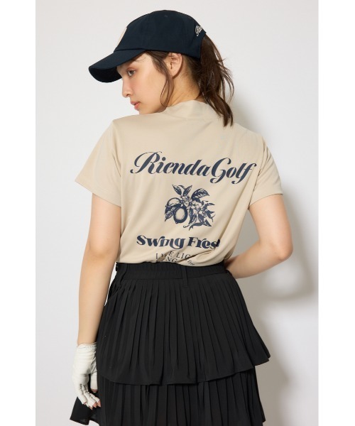 RIENDA GOLF（リエンダゴルフ）の「【RIENDA GOLF 一部店舗・WEB限定】ユニセックスモックネックTシャツ（Tシャツ/カットソー・レディース・ライトブルー/ダークグレー/ベージュ・MEDIUM/SMALL）」の2枚目の写真