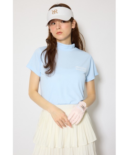 RIENDA GOLF（リエンダゴルフ）の「【RIENDA GOLF 一部店舗・WEB限定】ユニセックスモックネックTシャツ（Tシャツ/カットソー・レディース・ライトブルー/ダークグレー/ベージュ・MEDIUM/SMALL）」の3枚目の写真