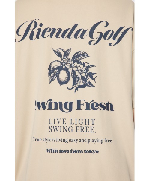 RIENDA GOLF（リエンダゴルフ）の「【RIENDA GOLF 一部店舗・WEB限定】ユニセックスモックネックTシャツ（Tシャツ/カットソー・レディース・ライトブルー/ダークグレー/ベージュ・MEDIUM/SMALL）」の5枚目の写真