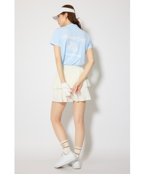 RIENDA GOLF（リエンダゴルフ）の「【RIENDA GOLF 一部店舗・WEB限定】ユニセックスモックネックTシャツ（Tシャツ/カットソー・レディース・ライトブルー/ダークグレー/ベージュ・MEDIUM/SMALL）」の9枚目の写真