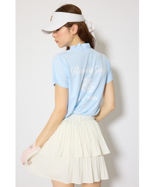 RIENDA GOLF（リエンダゴルフ）の「【RIENDA GOLF 一部店舗・WEB限定】ユニセックスモックネックTシャツ（Tシャツ/カットソー・レディース・ライトブルー/ダークグレー/ベージュ・MEDIUM/SMALL）」の12枚目の写真