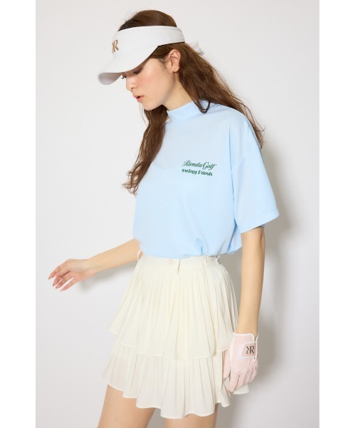 RIENDA GOLF（リエンダゴルフ）の「【RIENDA GOLF 一部店舗・WEB限定】ユニセックスモックネックTシャツ（Tシャツ/カットソー・レディース・ライトブルー/ダークグレー/ベージュ・MEDIUM/SMALL）」の17枚目の写真
