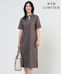 【WEB限定】コットンスムース ポロワンピース