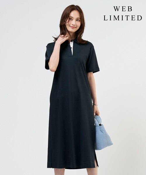 J.PRESS(ジェイプレス)の「【WEB限定】コットンスムース ポロワンピース(ワンピース・レディース・ネイビー系/ブラック系/ブラウン系・MEDIUM/LARGE)」の3枚目の写真