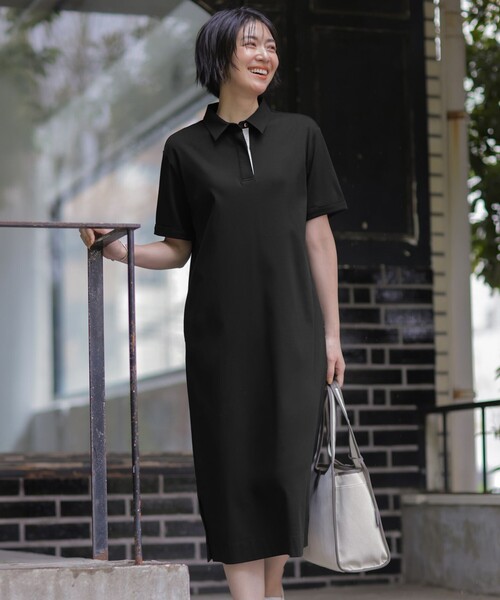 J.PRESS(ジェイプレス)の「【WEB限定】コットンスムース ポロワンピース(ワンピース・レディース・ネイビー系/ブラック系/ブラウン系・MEDIUM/LARGE)」の4枚目の写真
