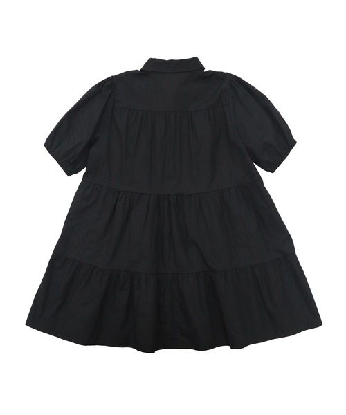 HEILIS(ヘイリス)の「ティアードシャツワンピース / シャツ 半袖 パフスリーブ ワンピース ミドル丈 膝丈 チュニック ティアード 夏服 春服 秋服 韓国 無地 シンプル ノームコア カジュアル オフィスカジュアル シティガール マタニティ ブラック ホワイト(シャツワンピース・レディース・ブラック/アイボリー・FREE)」の21枚目の写真