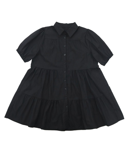 HEILIS(ヘイリス)の「ティアードシャツワンピース / シャツ 半袖 パフスリーブ ワンピース ミドル丈 膝丈 チュニック ティアード 夏服 春服 秋服 韓国 無地 シンプル ノームコア カジュアル オフィスカジュアル シティガール マタニティ ブラック ホワイト(シャツワンピース・レディース・ブラック/アイボリー・FREE)」の20枚目の写真