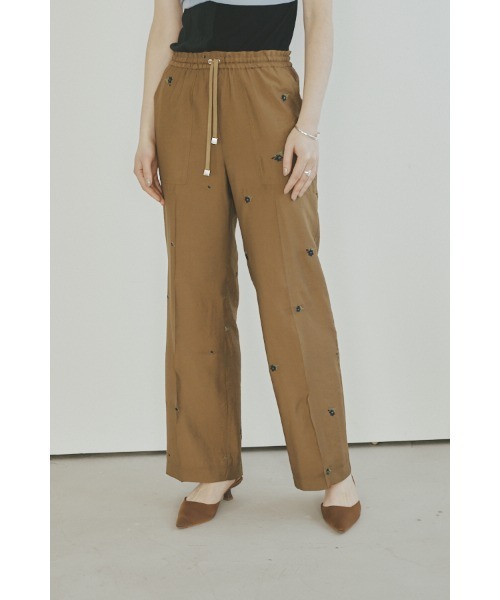 Muel Chic（ミュエルシック）の「Lily embroidery sheer pants  リリーエンブロイダリーパンツ（その他パンツ・レディース・ブラック/ブラウン/ベージュ系その他・MEDIUM/SMALL）」の2枚目の写真
