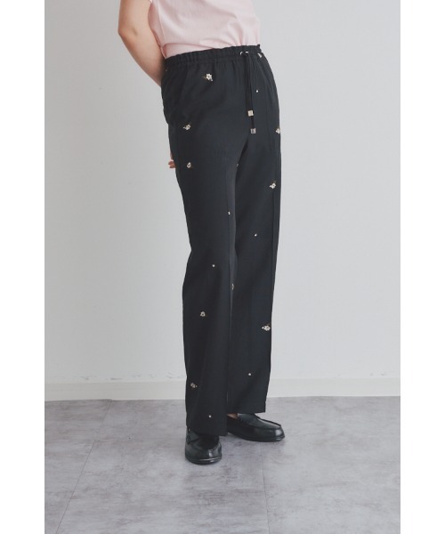 Muel Chic（ミュエルシック）の「Lily embroidery sheer pants  リリーエンブロイダリーパンツ（その他パンツ・レディース・ブラック/ブラウン/ベージュ系その他・MEDIUM/SMALL）」の8枚目の写真
