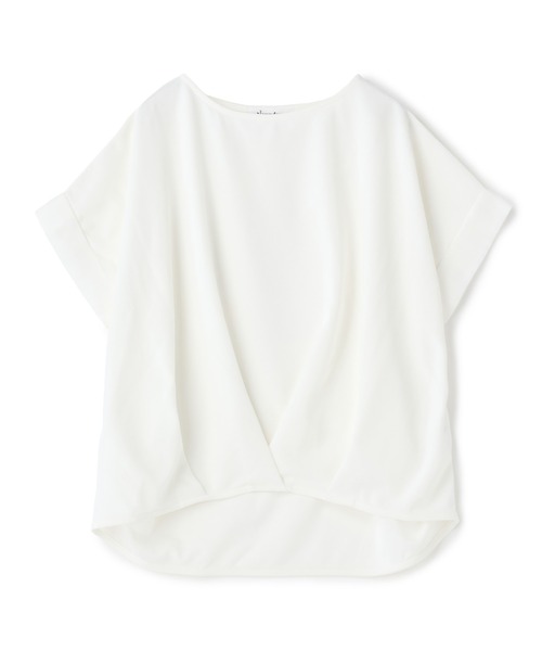 Nowadays(ナウアデイズ)の「ジョーゼットポンチTシャツ(Tシャツ/カットソー・レディース・ホワイト/ブラック/サックスブルー・FREE)」の1枚目の写真