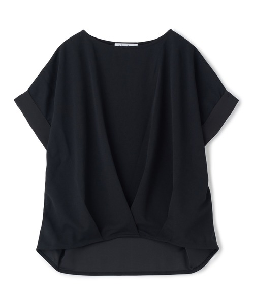 Nowadays(ナウアデイズ)の「ジョーゼットポンチTシャツ(Tシャツ/カットソー・レディース・ホワイト/ブラック/サックスブルー・FREE)」の2枚目の写真