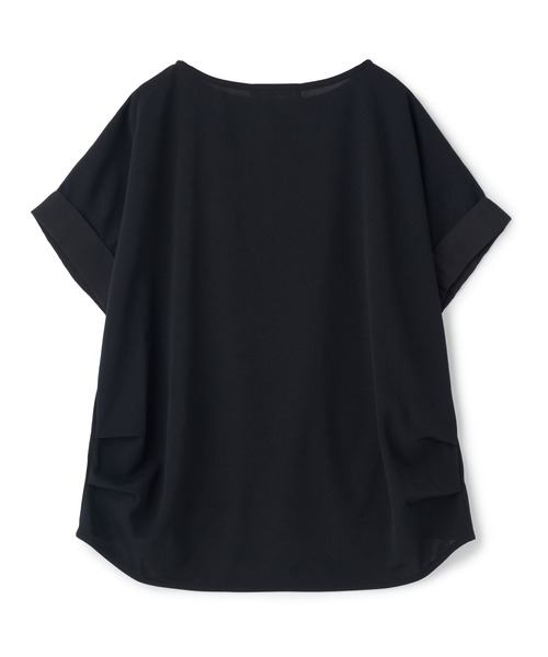 Nowadays(ナウアデイズ)の「ジョーゼットポンチTシャツ(Tシャツ/カットソー・レディース・ホワイト/ブラック/サックスブルー・FREE)」の4枚目の写真