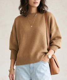 【\5色展開/新作/】 ウォッシャブル ワイドシルエット ショート丈 ニットプルオーバー 秋冬