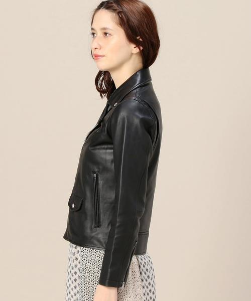 BEAUTY&YOUTH UNITED ARROWS（ビューティーアンドユースユナイテッドアローズ）の「BY シープレザーライダース ◆（ライダースジャケット・レディース・ブラック・SMALL/MEDIUM）」の4枚目の写真