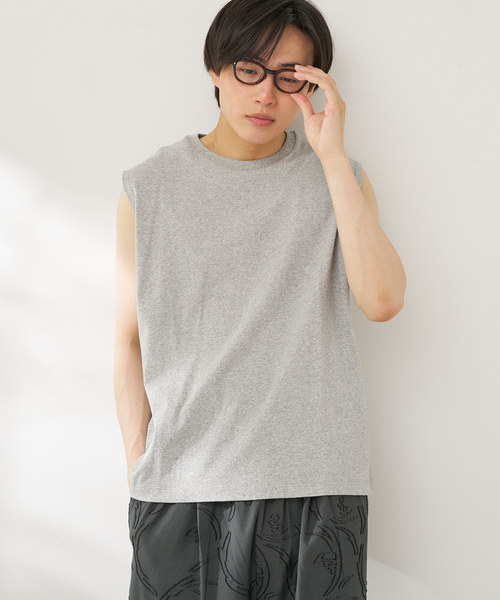 B.C STOCK(ベーセーストック)の「【汗染み防止】SWEATPROOF ノースリーブTシャツ(Tシャツ/カットソー・メンズ・グレー/グレー系その他/ホワイト/ネイビー・MEDIUM/LARGE)」の13枚目の写真
