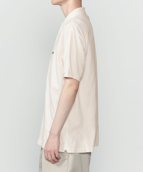 SCYE BASICS(サイベーシックス)の「SCYE BASICS | 〈別注〉コットン鹿の子 ポロシャツ MEN(ポロシャツ・メンズ・アイボリー/オリーブ/ダークネイビー・36/38/40)」の4枚目の写真