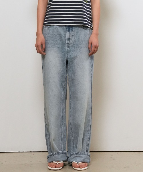 GENERAL IDEA(ジェネラルアイデア)の「【GENERAL IDEA】セミワイドデニムパンツ / SEMI-WIDE DENIM PANTS(デニムパンツ・レディース・ブルー/ライトブルー・L/M/S)」の11枚目の写真