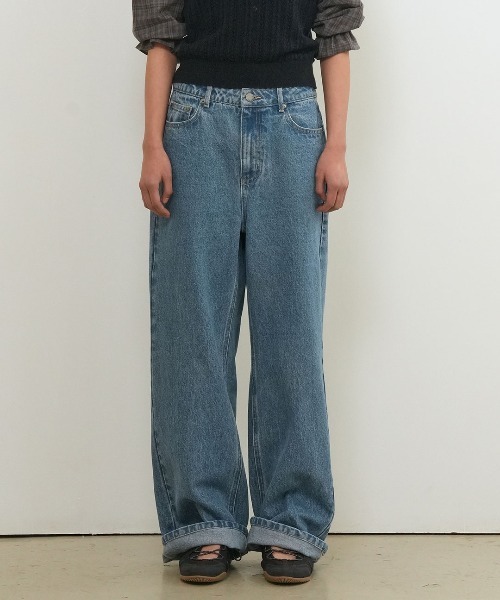 GENERAL IDEA(ジェネラルアイデア)の「【GENERAL IDEA】セミワイドデニムパンツ / SEMI-WIDE DENIM PANTS(デニムパンツ・レディース・ブルー/ライトブルー・L/M/S)」の6枚目の写真