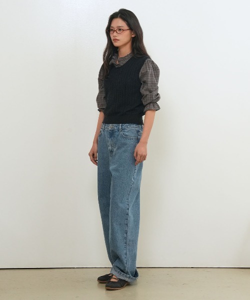 GENERAL IDEA(ジェネラルアイデア)の「【GENERAL IDEA】セミワイドデニムパンツ / SEMI-WIDE DENIM PANTS(デニムパンツ・レディース・ブルー/ライトブルー・L/M/S)」の10枚目の写真