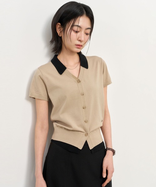 GENERAL IDEA(ジェネラルアイデア)の「【GENERAL IDEA】レイヤードハーフカーディガン / LAYERED HALF CARDIGAN(カーディガン/ボレロ・レディース・ブラック/ネイビー/モカ/ベージュ・L/M/S)」の20枚目の写真