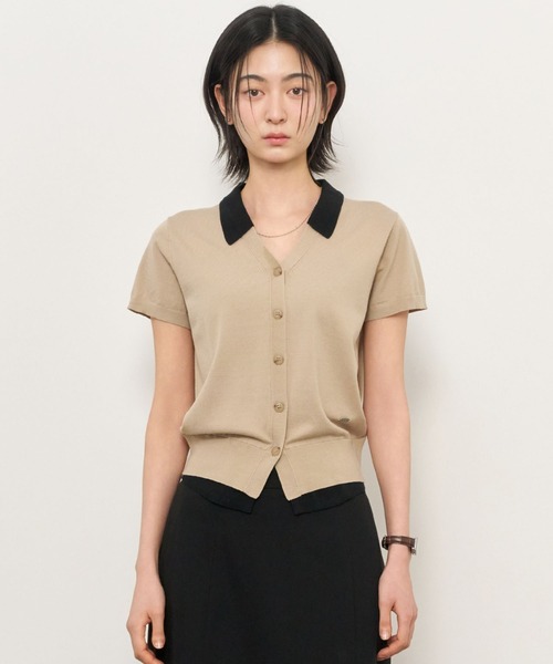 GENERAL IDEA(ジェネラルアイデア)の「【GENERAL IDEA】レイヤードハーフカーディガン / LAYERED HALF CARDIGAN(カーディガン/ボレロ・レディース・ブラック/ネイビー/モカ/ベージュ・L/M/S)」の21枚目の写真