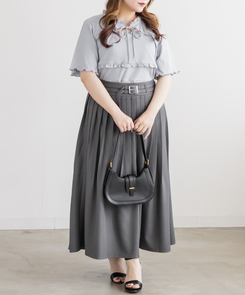CLETTE（クレット）の「CLETTEオリジナルデコルテリボンフリルトップス（Tシャツ/カットソー・レディース・レッド/ブラック/ブルー・4L/3L/LL）」の17枚目の写真