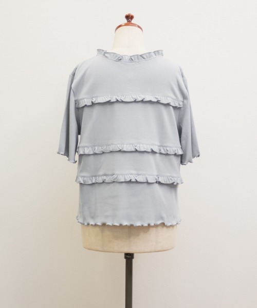 CLETTE（クレット）の「CLETTEオリジナルデコルテリボンフリルトップス（Tシャツ/カットソー・レディース・レッド/ブラック/ブルー・4L/3L/LL）」の11枚目の写真