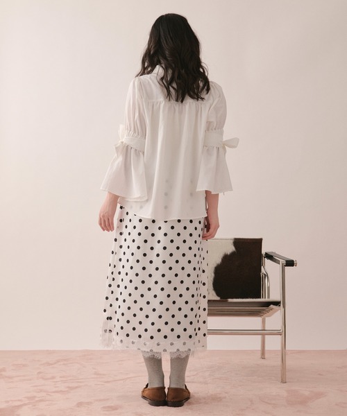 loin nuit(ロワンニュイ)の「ribbon sleeve blouse / リボンスリーブブラウス(シャツ/ブラウス・レディース・チャコールグレー/ミント/ホワイト・FREE)」の16枚目の写真