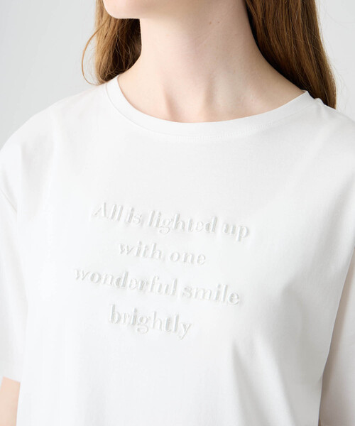 LE SOUK HOLIDAY(ルスークホリデー)の「シルケットスムース刺しゅうロゴTシャツ【接触冷感・吸水速乾・綿100%】(Tシャツ/カットソー・レディース・サックスブルー/オフホワイト・M/L)」の22枚目の写真