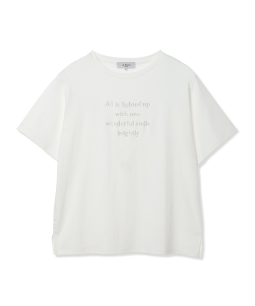 LE SOUK HOLIDAY(ルスークホリデー)の「シルケットスムース刺しゅうロゴTシャツ【接触冷感・吸水速乾・綿100%】(Tシャツ/カットソー・レディース・サックスブルー/オフホワイト・M/L)」の18枚目の写真