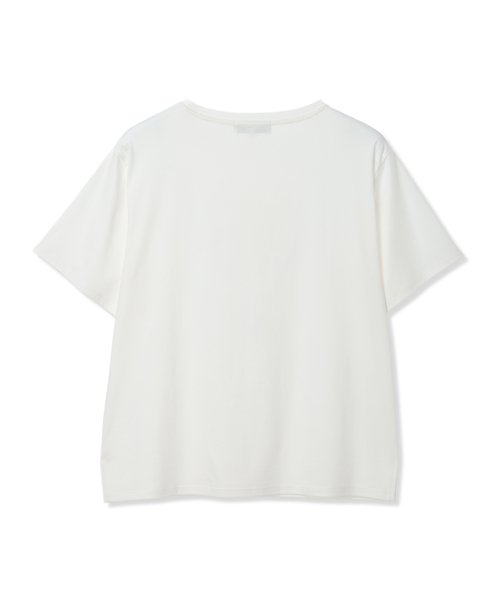 LE SOUK HOLIDAY(ルスークホリデー)の「シルケットスムース刺しゅうロゴTシャツ【接触冷感・吸水速乾・綿100%】(Tシャツ/カットソー・レディース・サックスブルー/オフホワイト・M/L)」の17枚目の写真