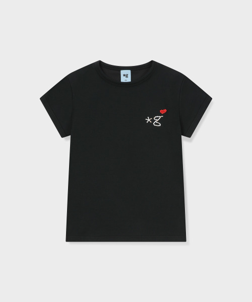 GRUNDEN(グルンデン)の「BEADED LOGO T-SHIRT (BLACK)_G26BWJTS01(Tシャツ/カットソー・レディース・その他・OS)」の1枚目の写真