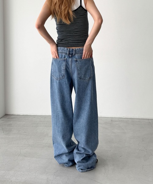 CANAL JEAN(キャナルジーン)の「CALL MY NAME ウエストロールデニムパンツ(デニムパンツ・レディース・ブルー・MEDIUM/SMALL)」の11枚目の写真