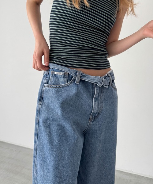 CANAL JEAN(キャナルジーン)の「CALL MY NAME ウエストロールデニムパンツ(デニムパンツ・レディース・ブルー・MEDIUM/SMALL)」の12枚目の写真