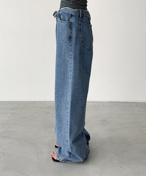 CANAL JEAN(キャナルジーン)の「CALL MY NAME ウエストロールデニムパンツ(デニムパンツ・レディース・ブルー・MEDIUM/SMALL)」の6枚目の写真