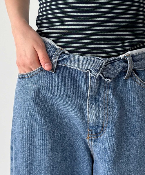 CANAL JEAN(キャナルジーン)の「CALL MY NAME ウエストロールデニムパンツ(デニムパンツ・レディース・ブルー・MEDIUM/SMALL)」の8枚目の写真