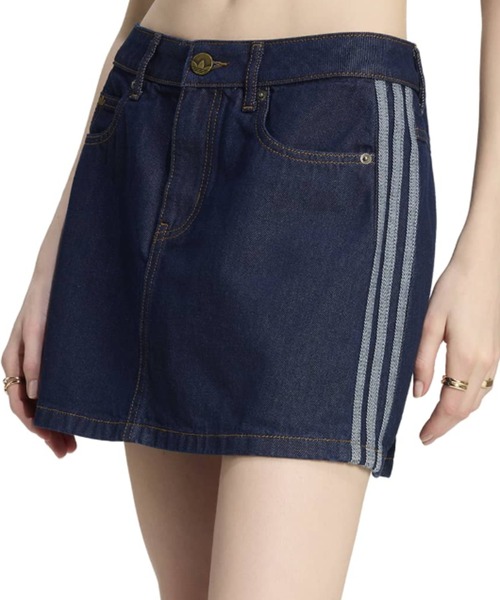 adidas 3 STRIPES MINI SKIRT DENIM / アディダス 3 ストライプス ミニ