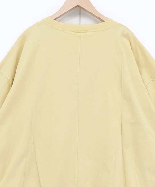 ScoLar(スカラー)の「ScoLar(スカラー) にらめっこネコちゃん ワイドTシャツ(Tシャツ/カットソー・レディース・チャコールグレー/イエロー/オフホワイト・MEDIUM)」の22枚目の写真