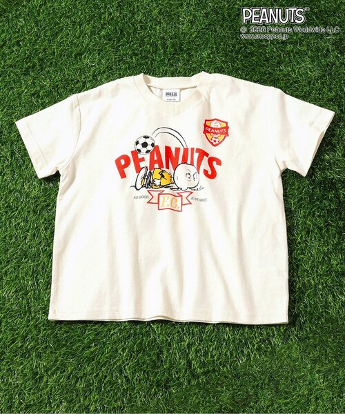 PEANUTS(ピーナッツ)の「PEANUTS サッカーユニフォーム風Tシャツ(Tシャツ/カットソー・キッズ・アイボリー/ストライプ・140/130/120/110/100/90/80)」の2枚目の写真