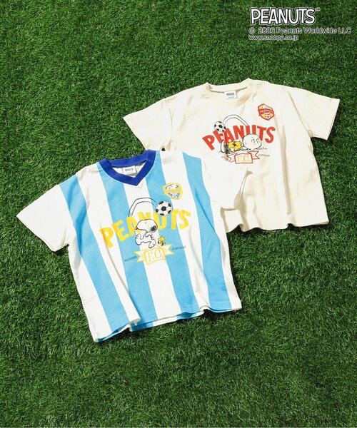 PEANUTS(ピーナッツ)の「PEANUTS サッカーユニフォーム風Tシャツ(Tシャツ/カットソー・キッズ・アイボリー/ストライプ・140/130/120/110/100/90/80)」の8枚目の写真