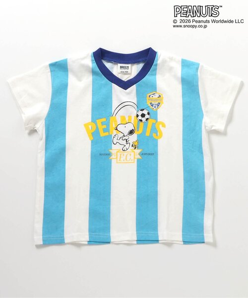 PEANUTS(ピーナッツ)の「PEANUTS サッカーユニフォーム風Tシャツ(Tシャツ/カットソー・キッズ・アイボリー/ストライプ・140/130/120/110/100/90/80)」の6枚目の写真
