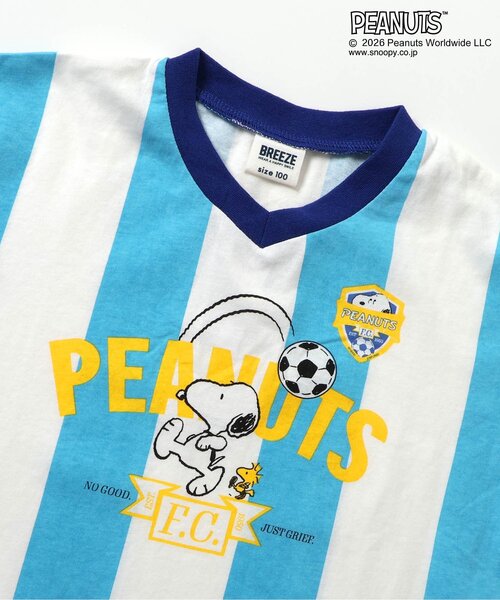 PEANUTS(ピーナッツ)の「PEANUTS サッカーユニフォーム風Tシャツ(Tシャツ/カットソー・キッズ・アイボリー/ストライプ・140/130/120/110/100/90/80)」の3枚目の写真