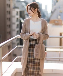 コットンリブ長袖ロングカーディガン コーディガン