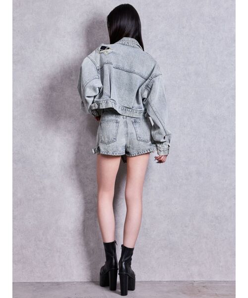 GYDA(ジェイダ)の「belt collarダメージショートデニムGジャン(デニムジャケット・レディース・インディゴブルー/ライトブルー/ブルー・FREE)」の21枚目の写真