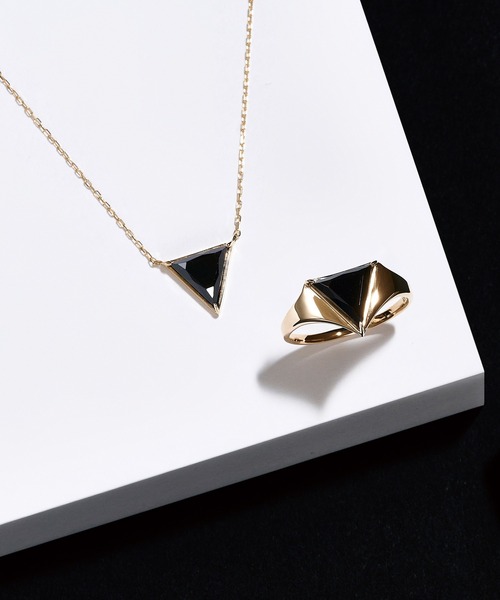 アクセサリー K10YG UNTITLED］K10YG ブラック スピネル ネックレス｜Black spinel