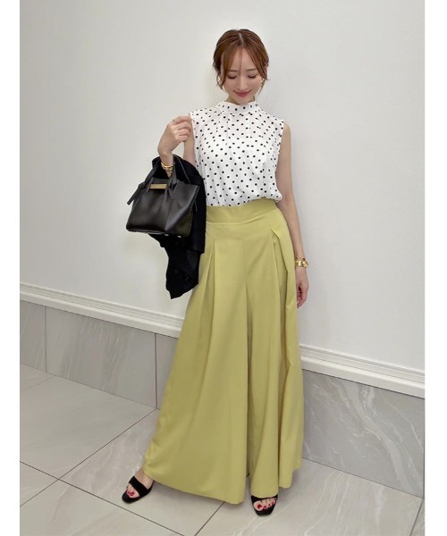 fifth(フィフス)の「【星玲奈セレクト】ハイウエストタックワイドパンツ(その他パンツ・レディース・イエロー/ブラック/グレイッシュベージュ・XS/M)」の18枚目の写真