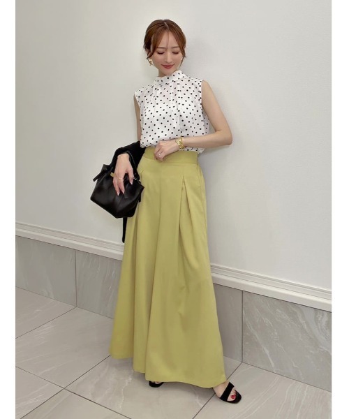 fifth(フィフス)の「【星玲奈セレクト】ハイウエストタックワイドパンツ(その他パンツ・レディース・イエロー/ブラック/グレイッシュベージュ・XS/M)」の20枚目の写真
