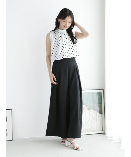 fifth(フィフス)の「【星玲奈セレクト】ハイウエストタックワイドパンツ(その他パンツ・レディース・イエロー/ブラック/グレイッシュベージュ・XS/M)」の6枚目の写真